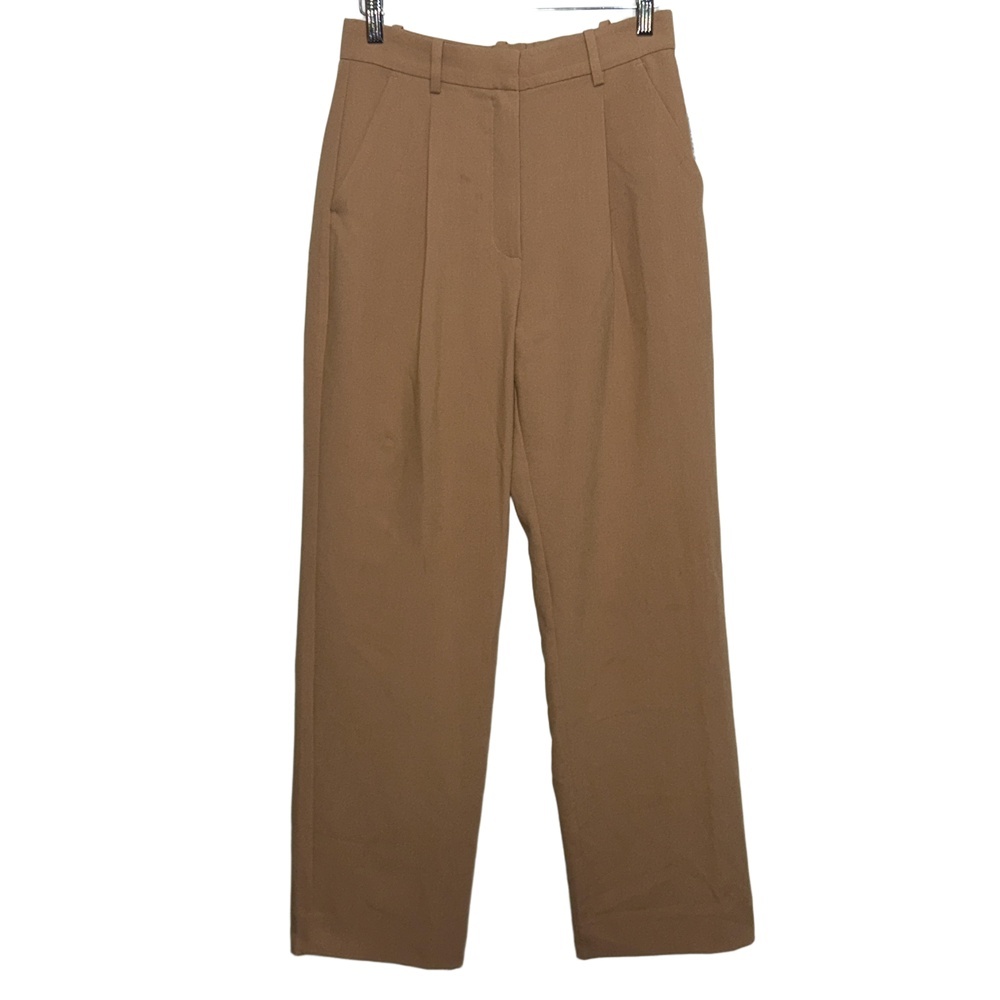 NEW Abercrombie & Fitch Tan Pleated High Waisted Trousers Dress Pants Size 27 4